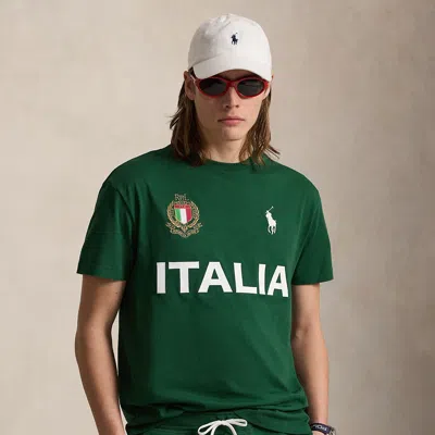 Polo Ralph Lauren Classic Fit Italy T-shirt In New Forest In Green