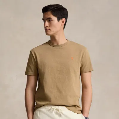 Polo Ralph Lauren Classic Fit Jersey Crewneck T-shirt In Brown