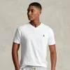 Polo Ralph Lauren Man White T-shirt With Embroidered Navy Blue Pony In White
