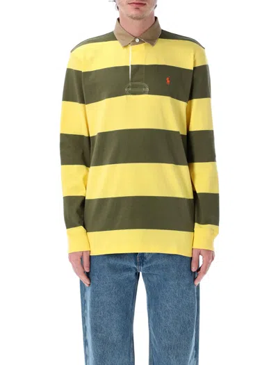 POLO RALPH LAUREN POLO RALPH LAUREN CLASSIC FIT KHAKI-COLLAR RUGBY SHIRT