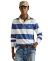 Polo Ralph Lauren Classic Fit Khaki Collar Rugby Shirt In Blue