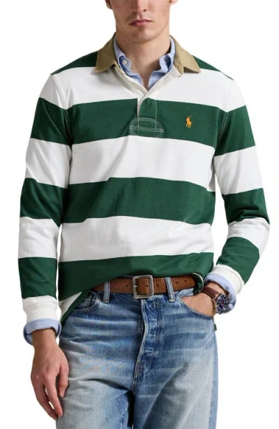 POLO RALPH LAUREN POLO RALPH LAUREN CLASSIC FIT KHAKI COLLAR RUGBY SHIRT