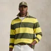 Polo Ralph Lauren Classic Fit Khaki-collar Rugby Shirt In New Olive/yellow