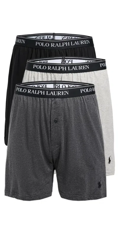 Polo Ralph Lauren Classic Fit Knit Boxers 3 Pack Andover/madison/polo Black In Multi