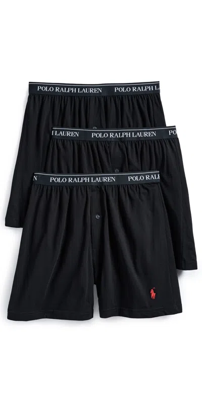 Polo Ralph Lauren Classic Fit Knit Boxers 3 Pack Polo Black