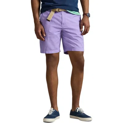 Polo Ralph Lauren Classic Fit Linen & Cotton Shorts In Powder Purple