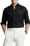 Polo Ralph Lauren Classic Fit Linen Button-down Shirt In Black