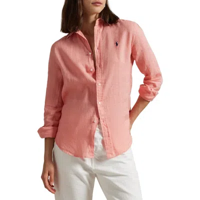 Polo Ralph Lauren Classic Fit Linen Button-up Shirt In Adirondack Rose