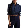 Polo Ralph Lauren Classic Fit Linen Button-up Shirt In Navy