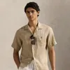 Polo Ralph Lauren Classic Fit Linen Camp Shirt In Coastal Beige