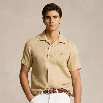 Polo Ralph Lauren Classic Fit Linen Camp Shirt In Neutral