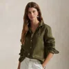 Polo Ralph Lauren Classic Fit Linen Shirt In Outdoors Olive