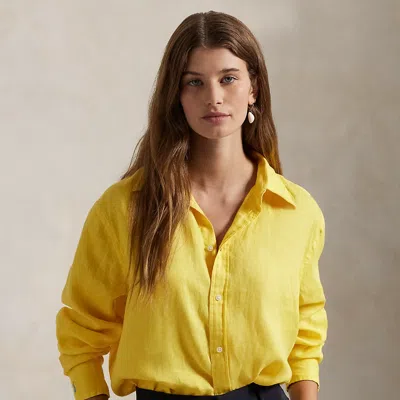 Polo Ralph Lauren Classic Fit Linen Shirt In Sunfish Yellow