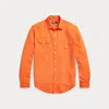 Polo Ralph Lauren Classic Fit Linen-silk Workshirt In Orange
