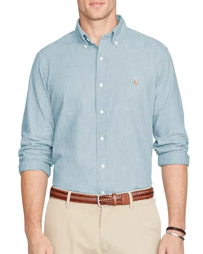 POLO RALPH LAUREN CLASSIC FIT LONG SLEEVE CHAMBRAY COTTON BUTTON DOWN SHIRT,710548536001