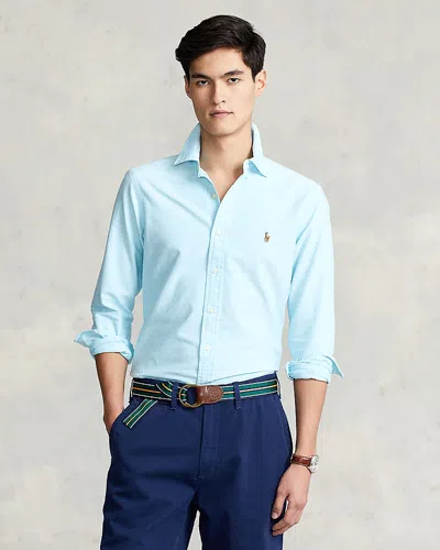 Polo Ralph Lauren Classic Fit Long Sleeve Cotton Oxford Button Down Shirt In Aegean Blue