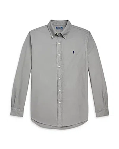 Polo Ralph Lauren Classic Fit Long Sleeve Cotton Oxford Button Down Shirt In Grey