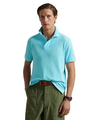 Polo Ralph Lauren Custom Slim Fit Mesh Polo Shirt In Blue