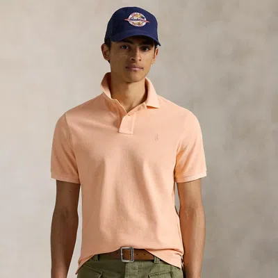 Polo Ralph Lauren Classic Fit Mineral-dyed Mesh Polo Shirt In Amber