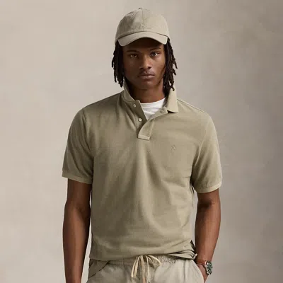 Polo Ralph Lauren Classic Fit Mineral-dyed Mesh Polo Shirt In Olive