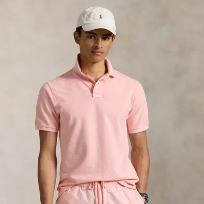 Polo Ralph Lauren Classic Fit Mineral-dyed Mesh Polo Shirt In Pink