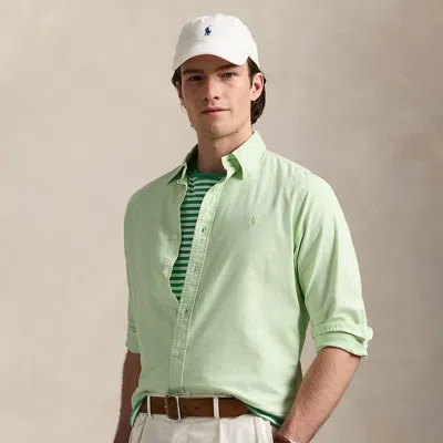 Polo Ralph Lauren Classic Fit Mineral-dyed Oxford Shirt In Leaf