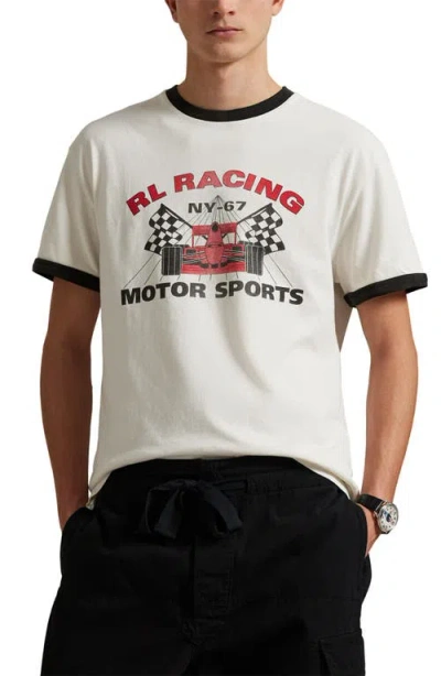 Polo Ralph Lauren Classic Fit Motorsport Graphic T-shirt In White