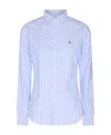 Polo Ralph Lauren Heidi Striped Cotton Poplin Shirt In Blue