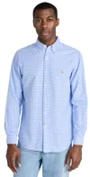 Polo Ralph Lauren Classic Fit Long Sleeve Cotton Oxford Button Down Shirt In Bastille Blue