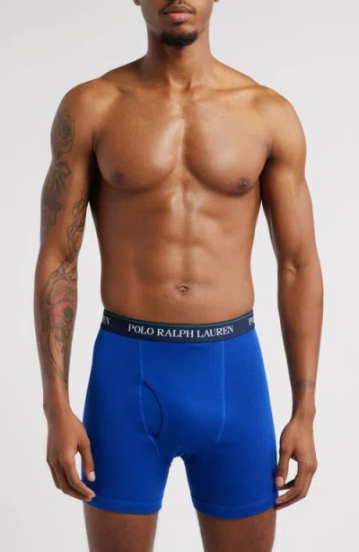 Polo Ralph Lauren Classic Fit Performance Cotton Boxer Briefs In Boy Strpe/blrd Green/rgby Royl