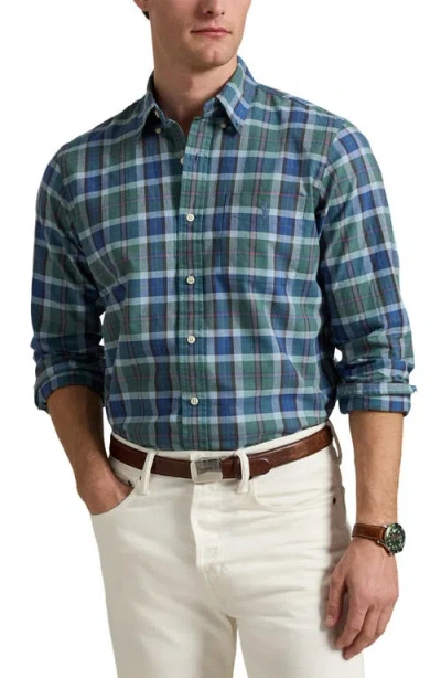 POLO RALPH LAUREN POLO RALPH LAUREN CLASSIC FIT PLAID COTTON OXFORD BUTTON-UP SHIRT