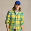 Polo Ralph Lauren Classic Fit Plaid Flannel Workshirt In Yellow