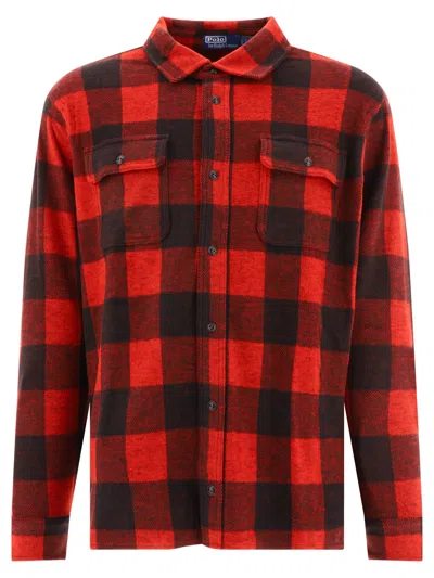 POLO RALPH LAUREN CLASSIC-FIT PLAID KNIT FLANNEL WORKSHIRT SHIRTS