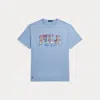 Polo Ralph Lauren Classic Fit Plaid-logo Jersey T-shirt In Blue