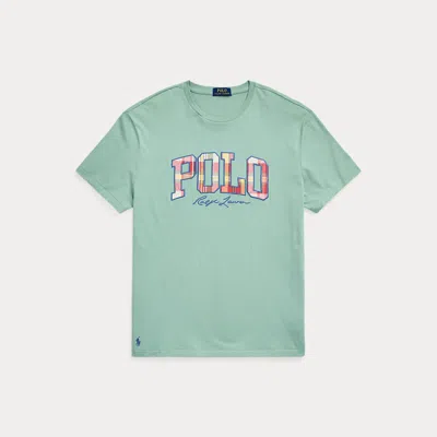 Polo Ralph Lauren Classic Fit Plaid-logo Jersey T-shirt In Green