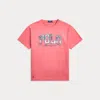 Polo Ralph Lauren Classic Fit Plaid-logo Jersey T-shirt In Pink