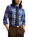 Polo Ralph Lauren Classic Plaid Button-down Oxford Shirt In Blue/white