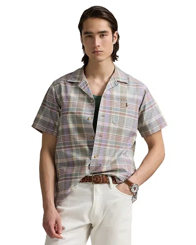 POLO RALPH LAUREN CLASSIC FIT PLAID OXFORD CAMP SHIRT