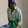 Polo Ralph Lauren Classic Fit Plaid Oxford Shirt In Yellow/green Multi