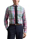 Polo Ralph Lauren Classic Fit Plaid Slub Linen Shirt In Pink Blue Multi