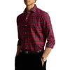 Polo Ralph Lauren Men's Big & Tall Brushed Oxford Workshirt In Red Navy Multi