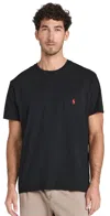 Polo Ralph Lauren Logo Embroidered Regular T-shirt In Black