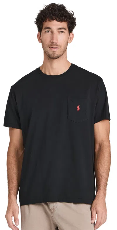 POLO RALPH LAUREN CLASSIC FIT POCKET TEE BLACK