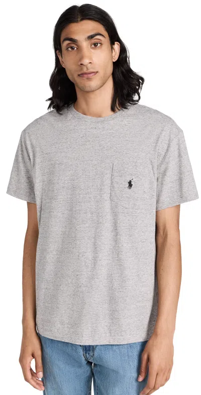 POLO RALPH LAUREN CLASSIC FIT POCKET TEE HEATHER GREY
