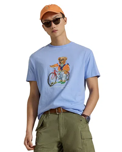 Polo Ralph Lauren Short Sleeve Jersey Knit Novelty Summer Bear Tee In Blue
