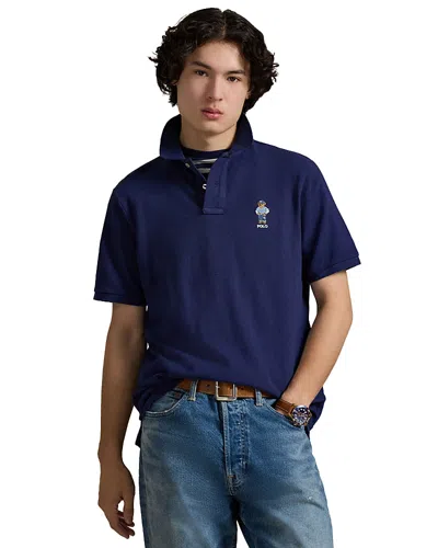 Polo Ralph Lauren Classic Fit Polo Bear Mesh Polo Shirt In Blue