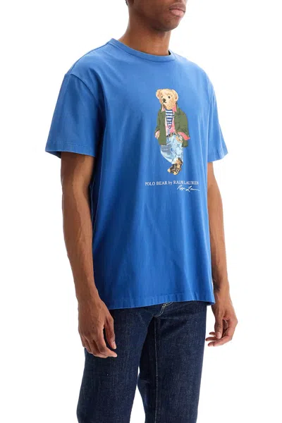 Polo Ralph Lauren Classic Fit Polo Bear T-shirt In Gnawed Blue