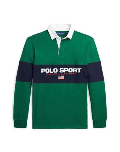 Polo Ralph Lauren Classic Fit Polo Sport Rugby Shirt Man Polo Shirt Green Size L Cotton