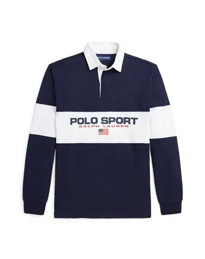 Polo Ralph Lauren Classic Fit Polo Sport Rugby Shirt Man Polo Shirt Navy Blue Size L Cotton