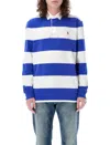 Polo Ralph Lauren Blue Polo Shirt With Pony Embroidery On The Front And All-over Striped Motif In White Blue